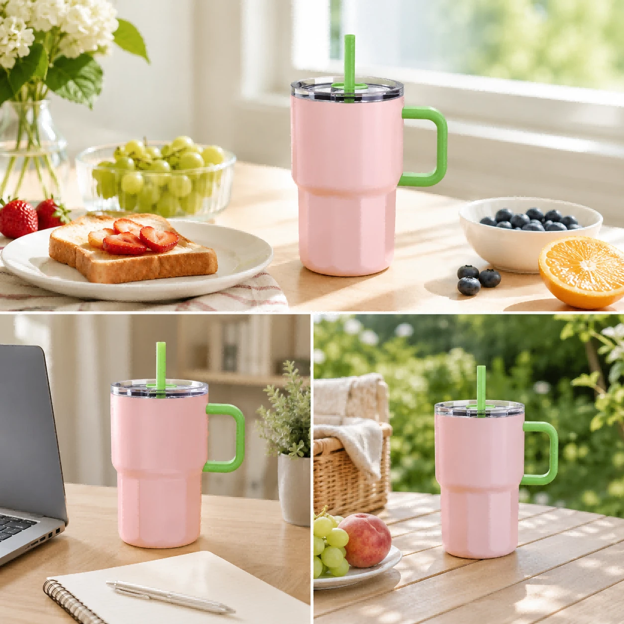 Tumbler With Handle And Straw Tumbler With Handle And Straw