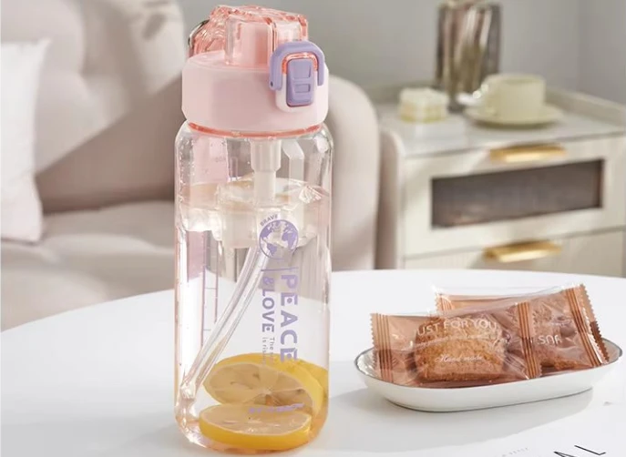 Plastic Sports Water Bottle With Straw Plastic Sports Water Bottle With Straw