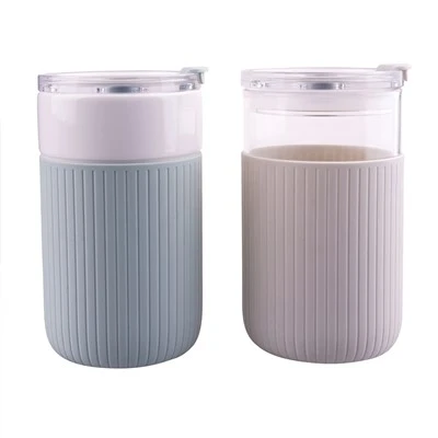 Glass Tumbler With Silicone Sleeve