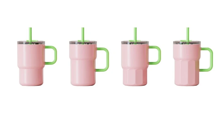Tumbler With Handle And Straw